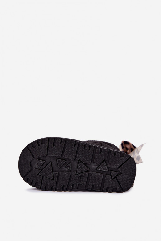 Botas de nieve negras para niños con cintas Velle