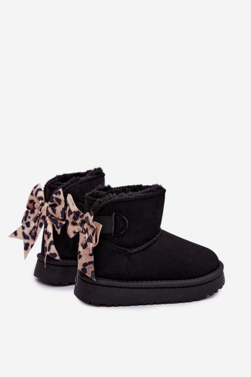 Botas de nieve negras para niños con cintas Velle