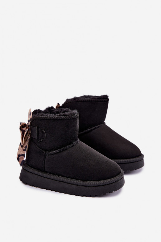 Botas de nieve negras para niños con cintas Velle