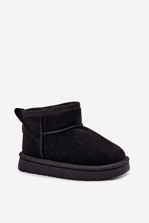 Botas de nieve negras para niños con forro de piel dentro Mireya