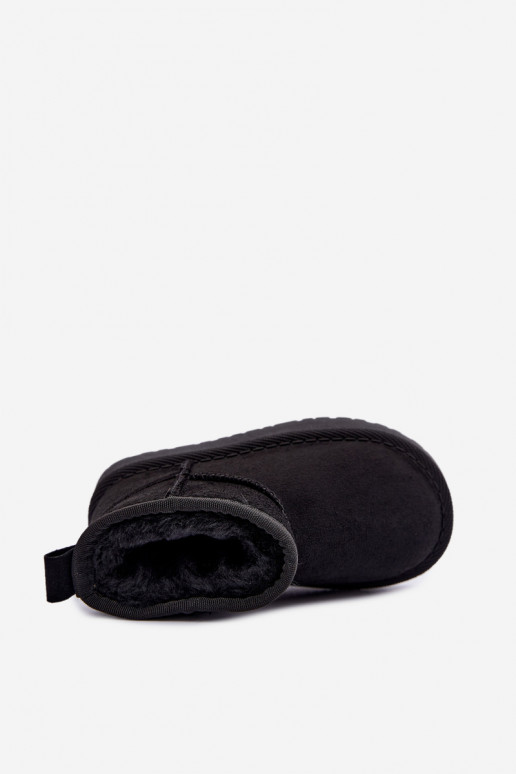 Botas de nieve negras para niños con forro de piel dentro Mireya