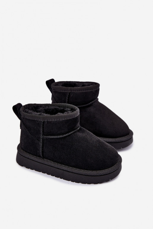 Botas de nieve negras para niños con forro de piel dentro Mireya