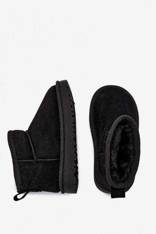 Botas de nieve negras para niños con forro de piel dentro Mireya