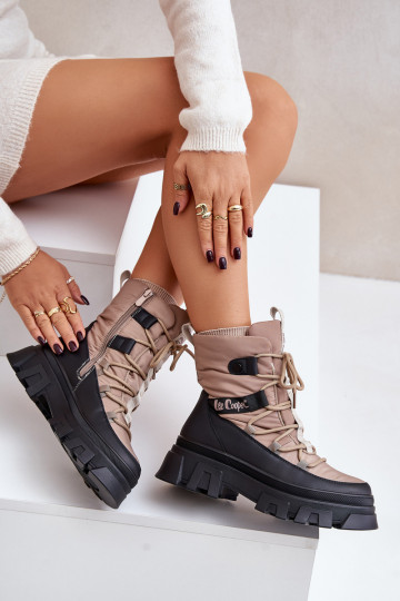 Botas de nieve beiges para mujer Lee Cooper LCJ-24-47-3143