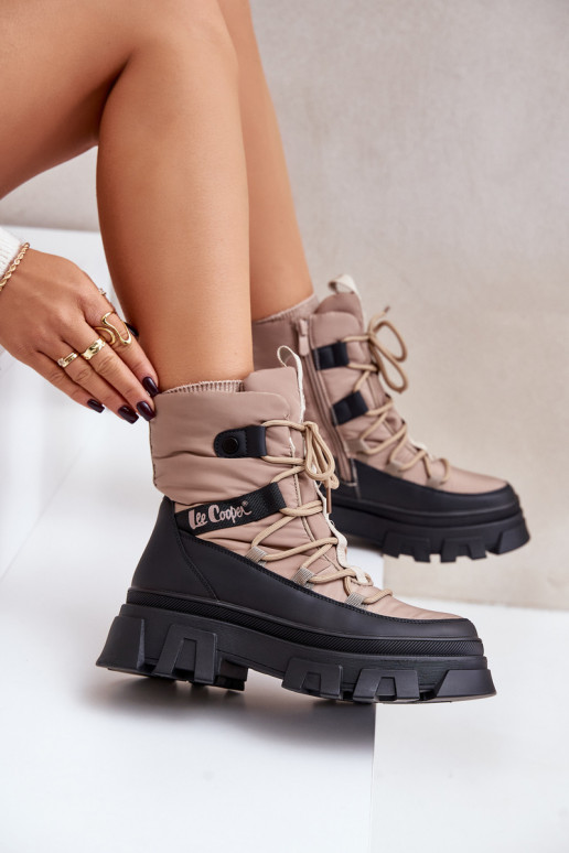 Botas de nieve beiges para mujer Lee Cooper LCJ-24-47-3143