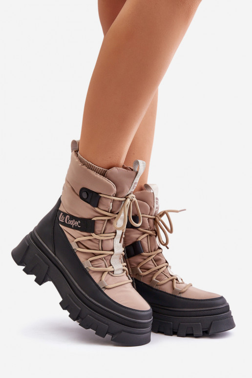 Botas de nieve beiges para mujer Lee Cooper LCJ-24-47-3143