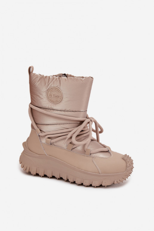 Botas de nieve beige y doradas con plataforma Lee Cooper LCJ-25-12-3663