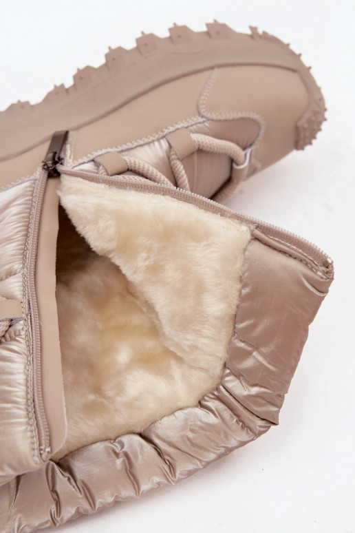 Botas de nieve beige y doradas con plataforma Lee Cooper LCJ-25-12-3663