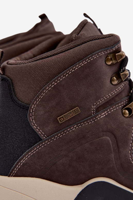 Botas de senderismo marrones oscuras para hombre Big Star UU174183 HI-Poly System