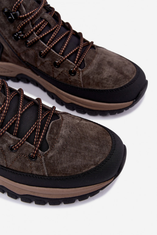 Botas marrones oscuras aisladas para hombre de ante sintético Big Star UU174248