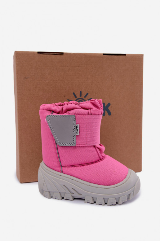 Botas de nieve para niños con cierres adhesivos Bartek 11626012 en rosa