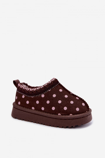 Botas de nieve para niños con patrones de chocolate y guisantes Ysmerine
