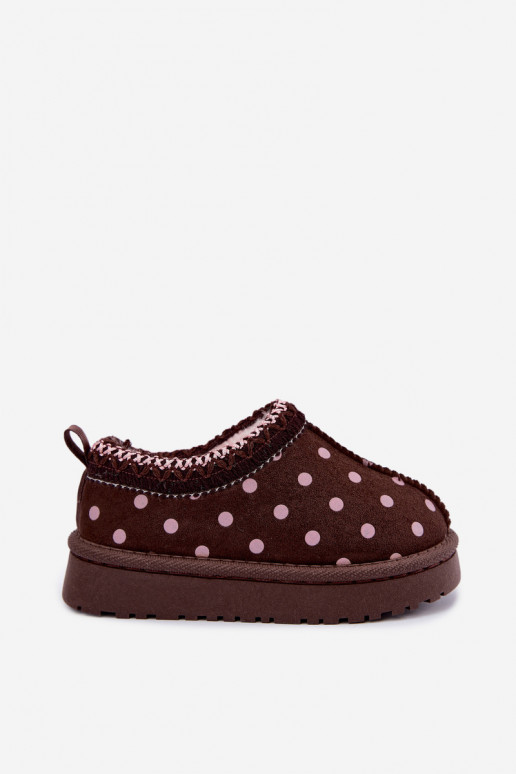 Botas de nieve para niños con patrones de chocolate y guisantes Ysmerine