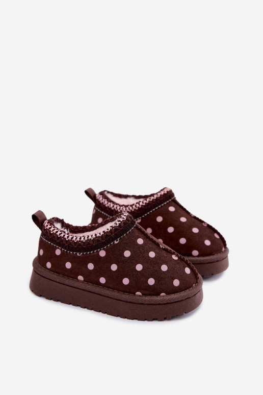 Botas de nieve para niños con patrones de chocolate y guisantes Ysmerine
