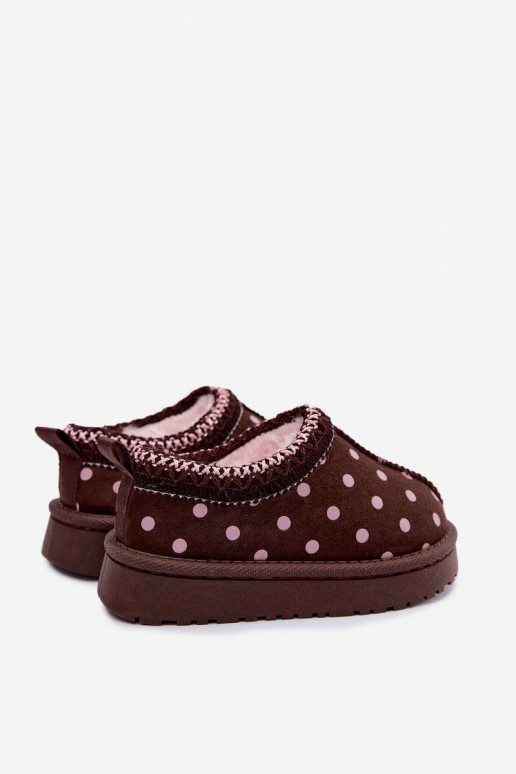 Botas de nieve para niños con patrones de chocolate y guisantes Ysmerine