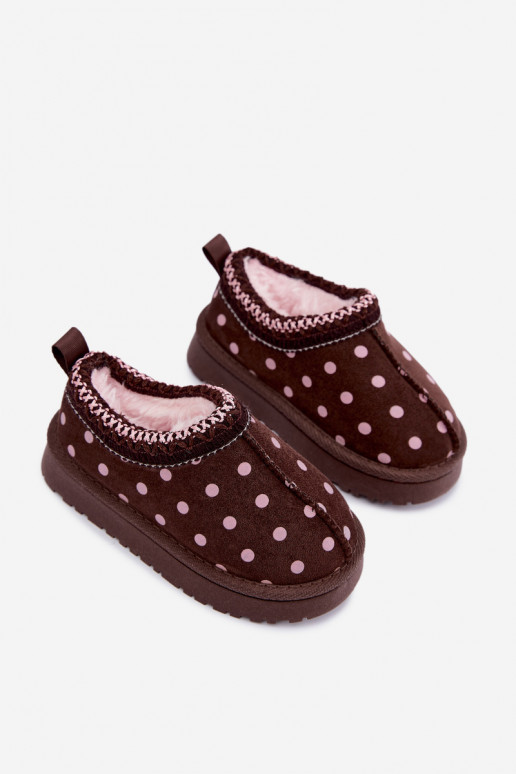 Botas de nieve para niños con patrones de chocolate y guisantes Ysmerine