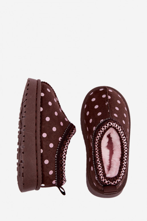 Botas de nieve para niños con patrones de chocolate y guisantes Ysmerine
