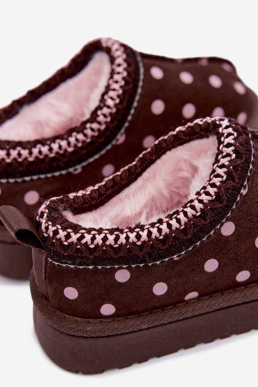 Botas de nieve para niños con patrones de chocolate y guisantes Ysmerine
