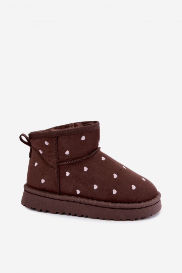 Botas de nieve para niños con corazones en color chocolate Gracina