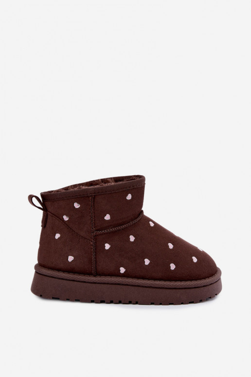 Botas de nieve para niños con corazones en color chocolate Gracina