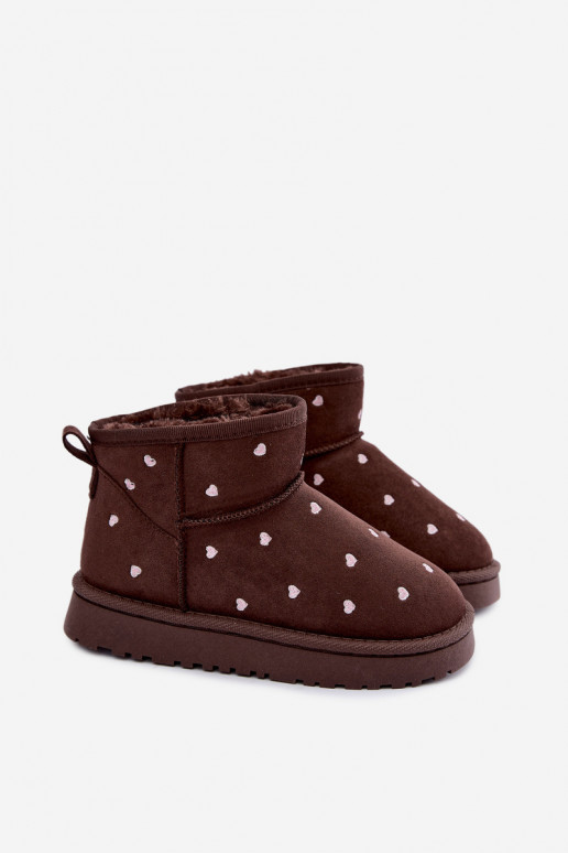Botas de nieve para niños con corazones en color chocolate Gracina