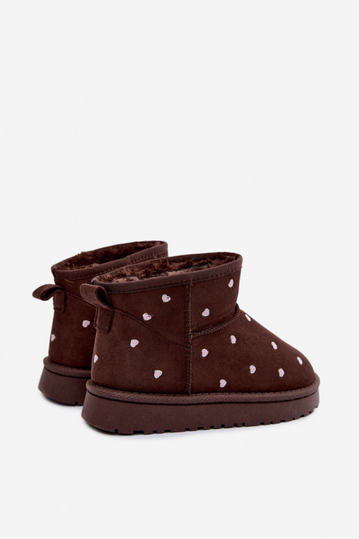 Botas de nieve para niños con corazones en color chocolate Gracina