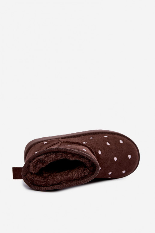 Botas de nieve para niños con corazones en color chocolate Gracina