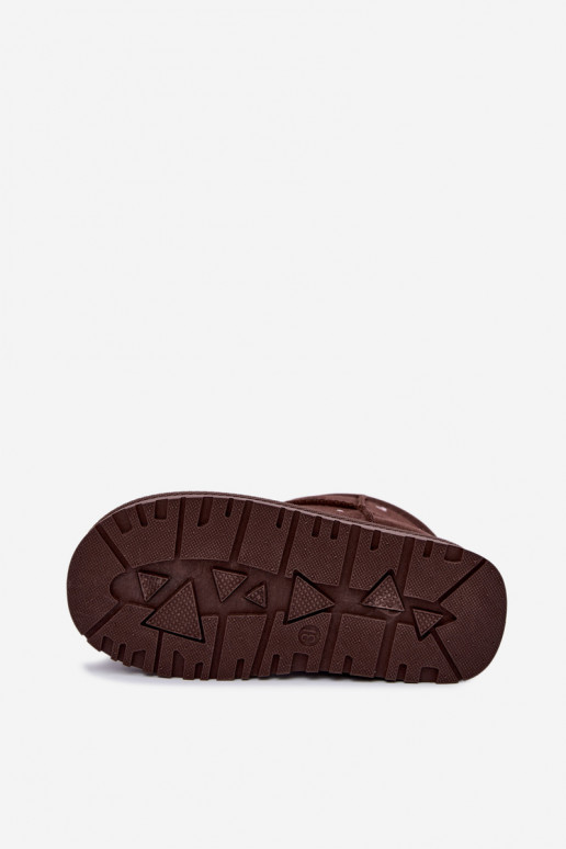 Botas de nieve para niños con corazones en color chocolate Gracina