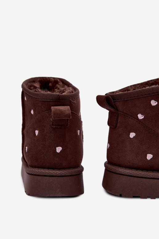 Botas de nieve para niños con corazones en color chocolate Gracina