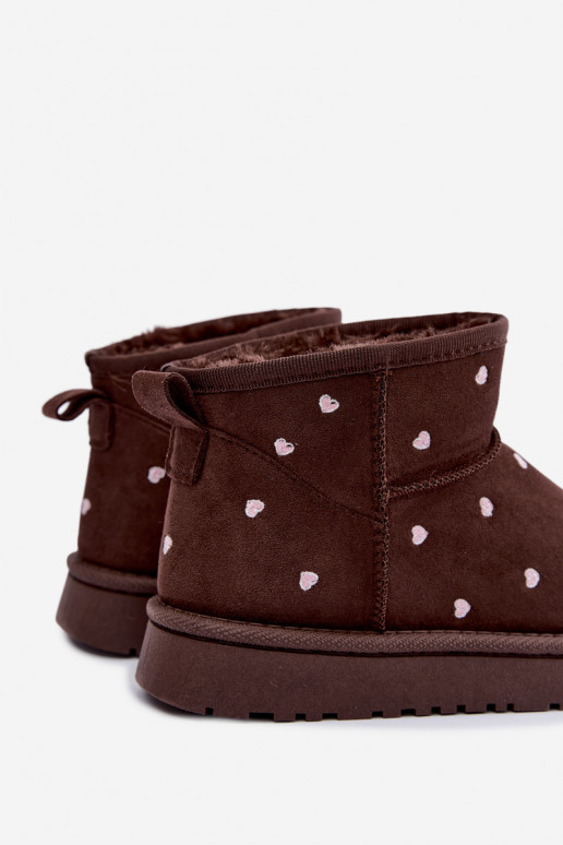 Botas de nieve para niños con corazones en color chocolate Gracina