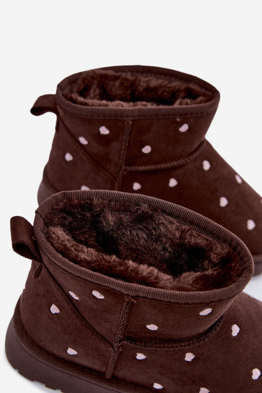 Botas de nieve para niños con corazones en color chocolate Gracina