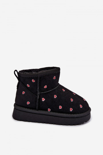 Botas de nieve para niños con corazones en negro Gracina 2