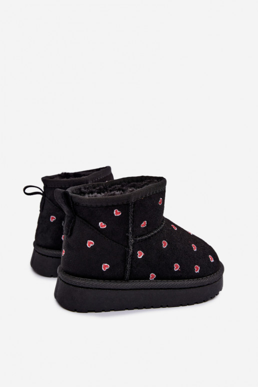 Botas de nieve para niños con corazones en negro Gracina