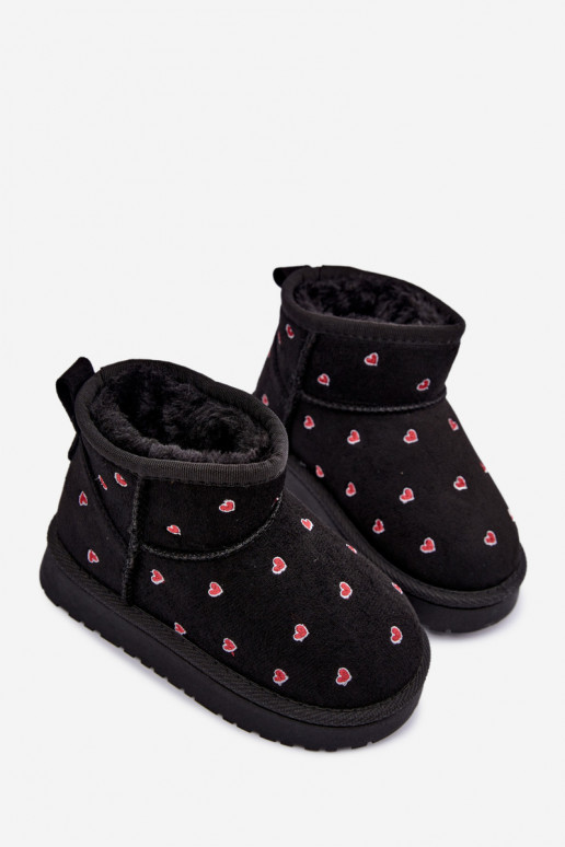 Botas de nieve para niños con corazones en negro Gracina