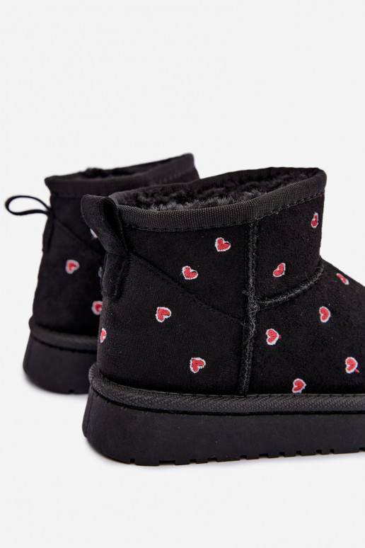 Botas de nieve para niños con corazones en negro Gracina