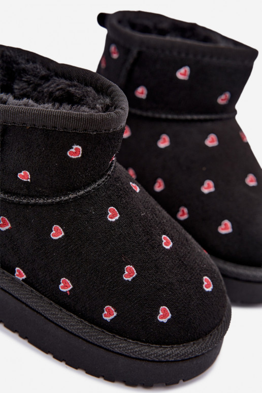 Botas de nieve para niños con corazones en negro Gracina