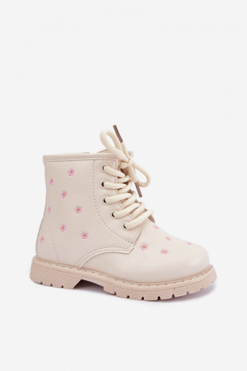 Botas cálidas para niños con flores, color arena Selmora