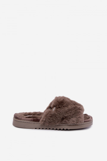 chanclas de mujer con pelo en color gris Loraline 2