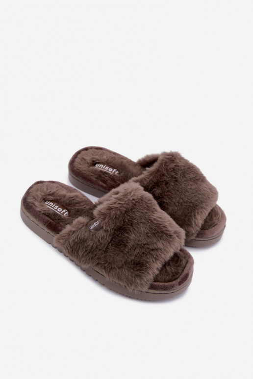 chanclas de mujer con pelo en color gris Loraline