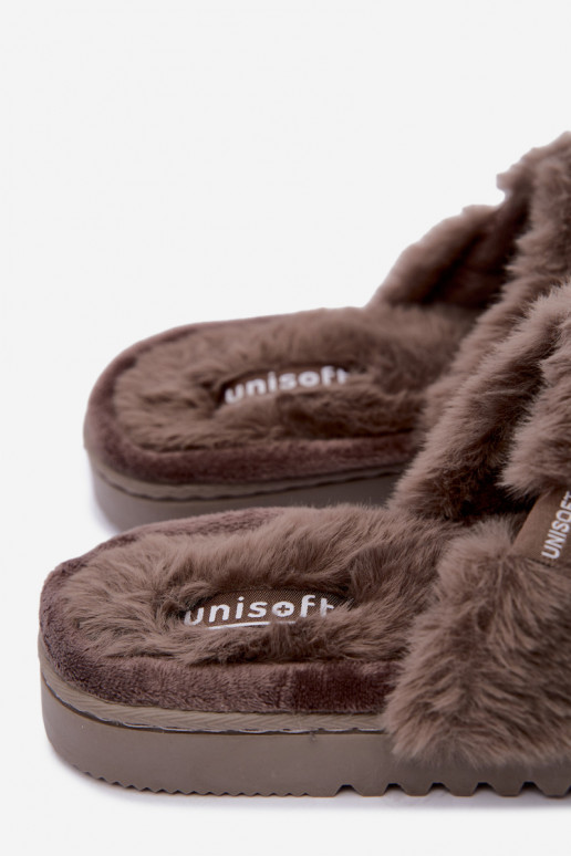 chanclas de mujer con pelo en color gris Loraline