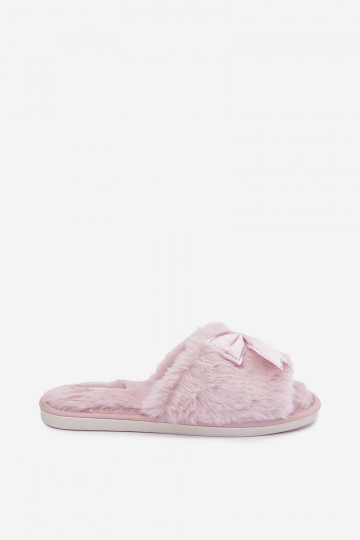chanclas con pelo y lazos en color rosa Fiamelle 2
