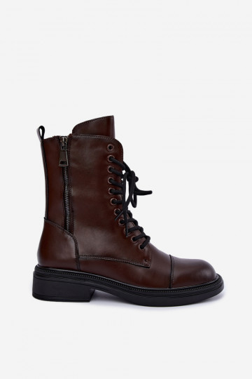 botines aislados de cuero sintético chocolate Vinceza 86443 2