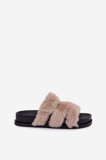 chanclas con pelo en color arena Talisette 2