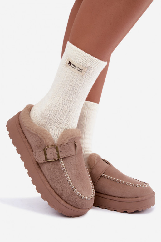 botas de nieve para mujer con hebillas en color arena Saldora