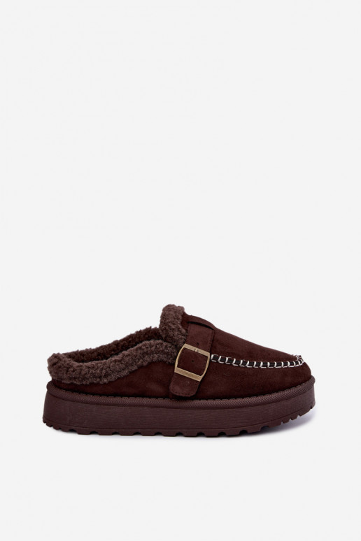botas de nieve para mujer con hebillas en color chocolate Saldora