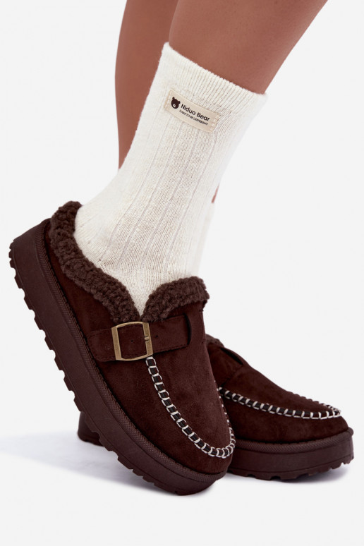 botas de nieve para mujer con hebillas en color chocolate Saldora