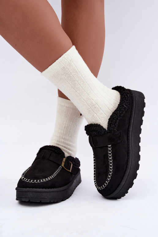 botas de nieve para mujer con hebillas en color negro Saldora