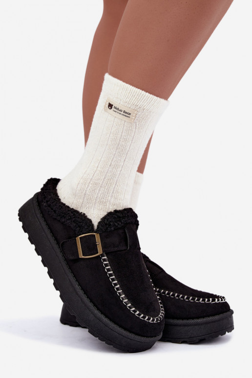 botas de nieve para mujer con hebillas en color negro Saldora