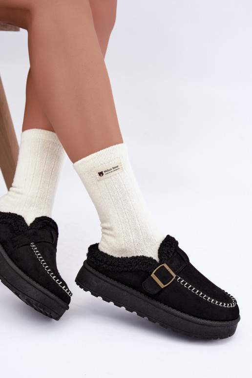 botas de nieve para mujer con hebillas en color negro Saldora