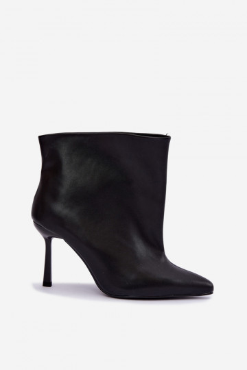 Botines slip-on con tacones finos en cuero sintético negro Kamea 2